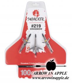 Swhacker #200 Crossbow Broadhead, 100 Grain, 1.75-Inch Cut, (3er) (4162)