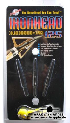 Rocky Mountain Ironhead, 3 Blade Broadhead, 125 gr (3 pk) (943)